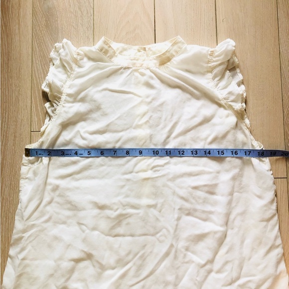 Anthropologie Cloth & Stone Cotton Ruffled Mock Neck Sleeveless Top in Off White - Picture 7 of 9